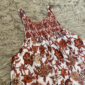Free People Rust and Cream Flower Babydoll Dress